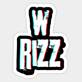 W Rizz Glitchy Trending Meme Slang Sticker